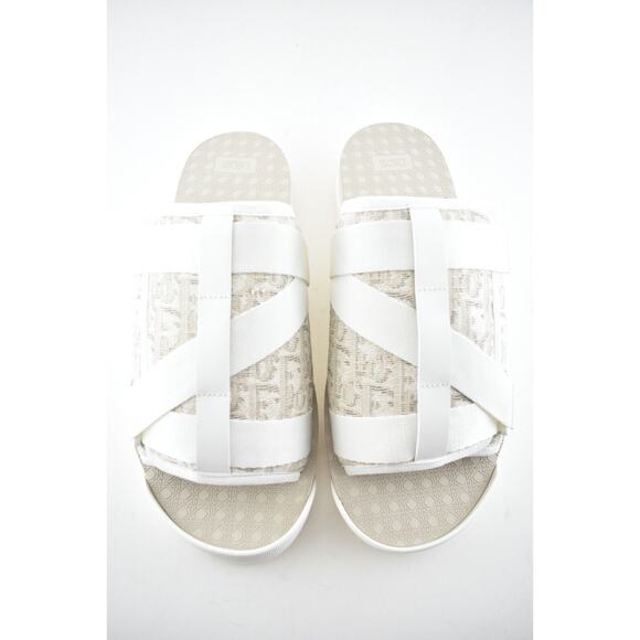Dior Men Alpha Sandal White Beige Oblique Jacquard Logo Flat Slide Slip On 45 12 - Picture 6 of 12
